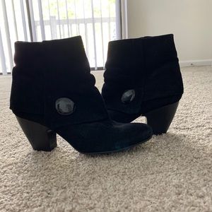 Black suede ankle booties